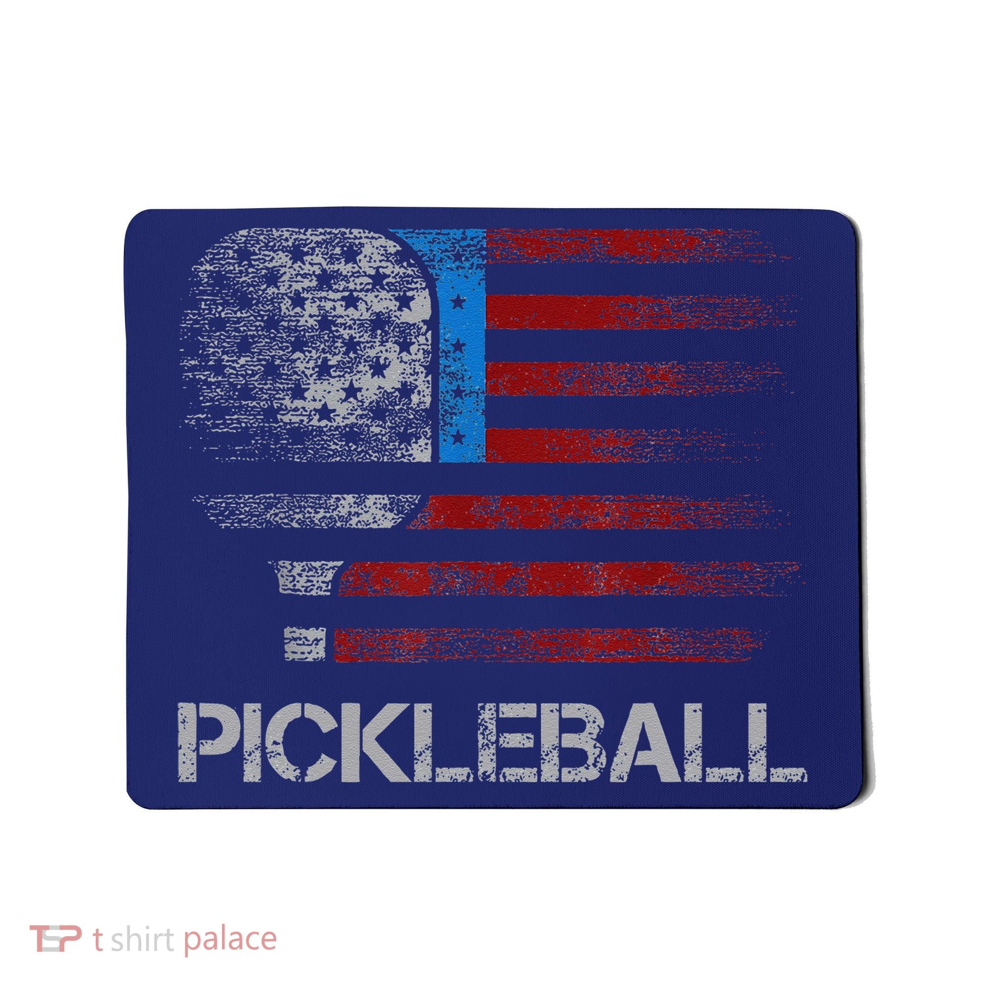 Us Flag Pickleball Player Paddleball Lover Mousepad