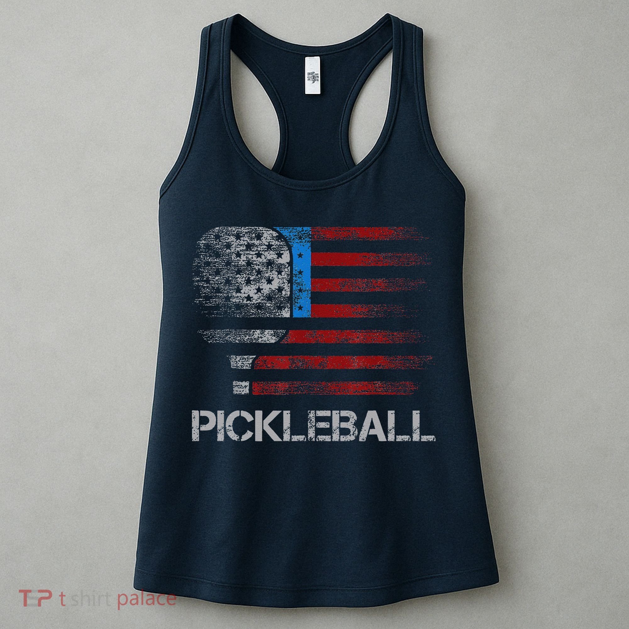 Us Flag Pickleball Player Paddleball Lover Women's Tank Top