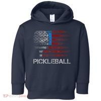 Us Flag Pickleball Player Paddleball Lover Toddler Hoodie thumb 0
