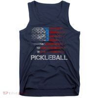 Us Flag Pickleball Player Paddleball Lover Tank Top thumb 0