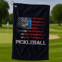 Us Flag Pickleball Player Paddleball Lover Golf Towel thumb 1