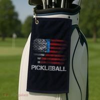 Us Flag Pickleball Player Paddleball Lover Golf Towel thumb 2