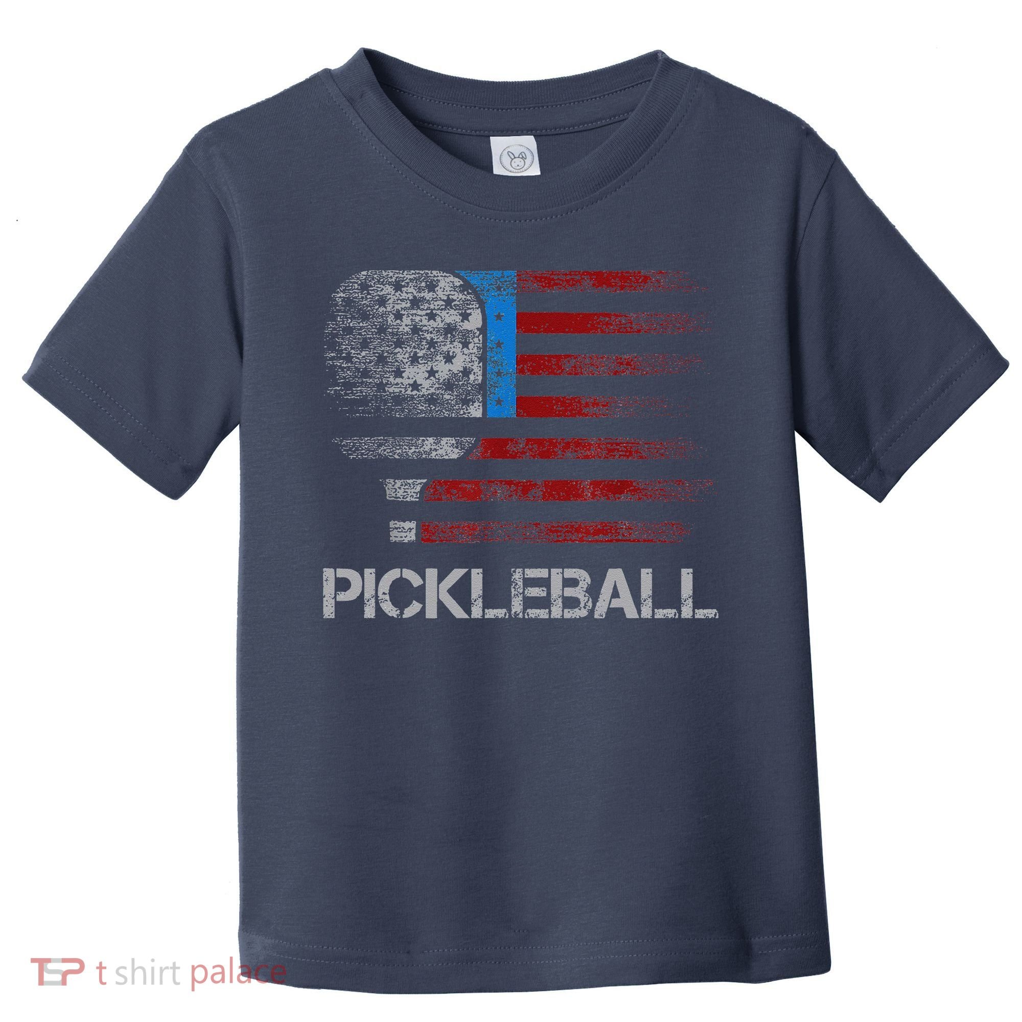 Us Flag Pickleball Player Paddleball Lover Toddler T-Shirt