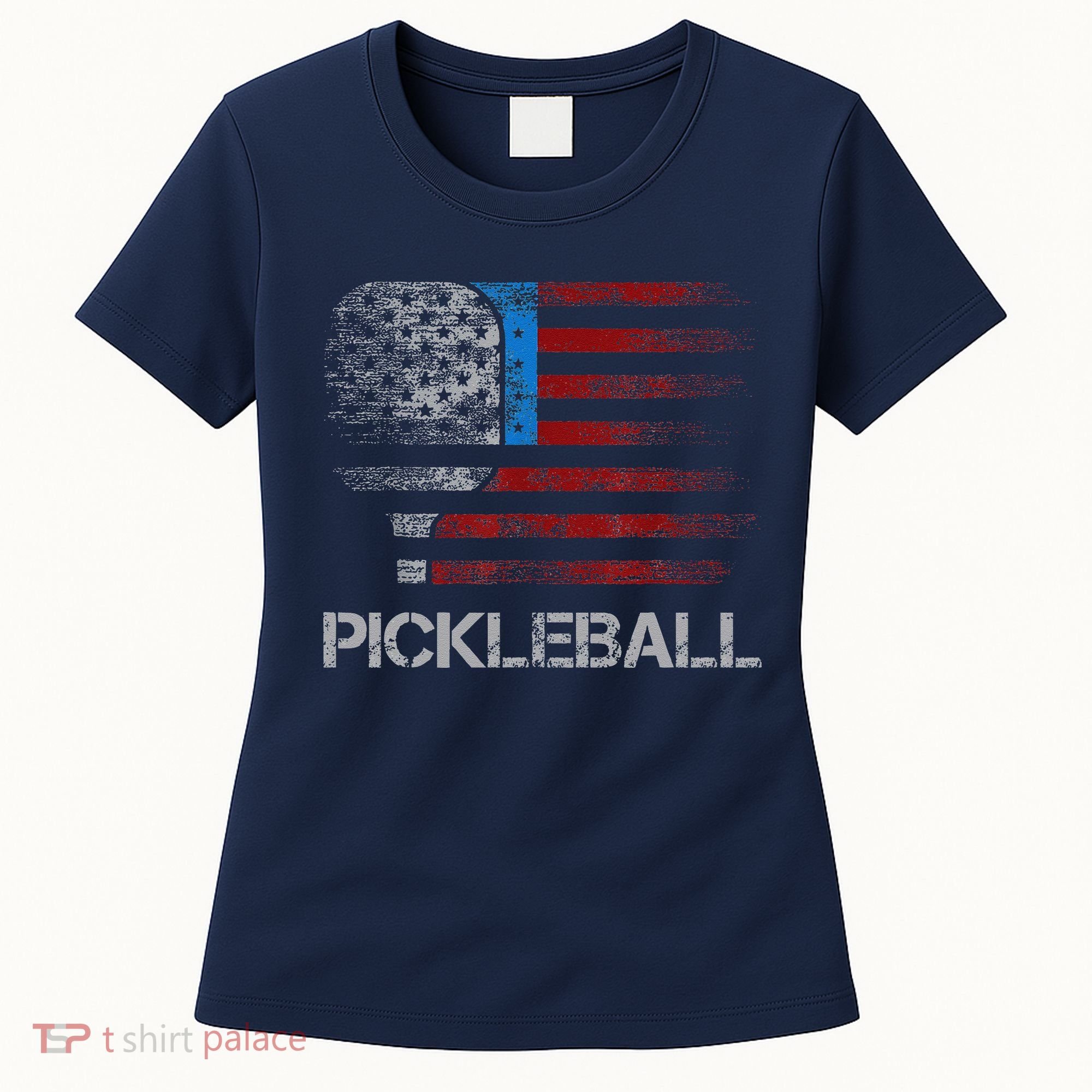 Us Flag Pickleball Player Paddleball Lover Women's T-Shirt