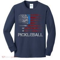 Us Flag Pickleball Player Paddleball Lover Kids Long Sleeve Shirt thumb 0