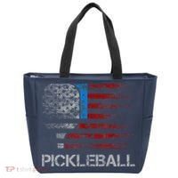 Us Flag Pickleball Player Paddleball Lover Tote Bag thumb 0