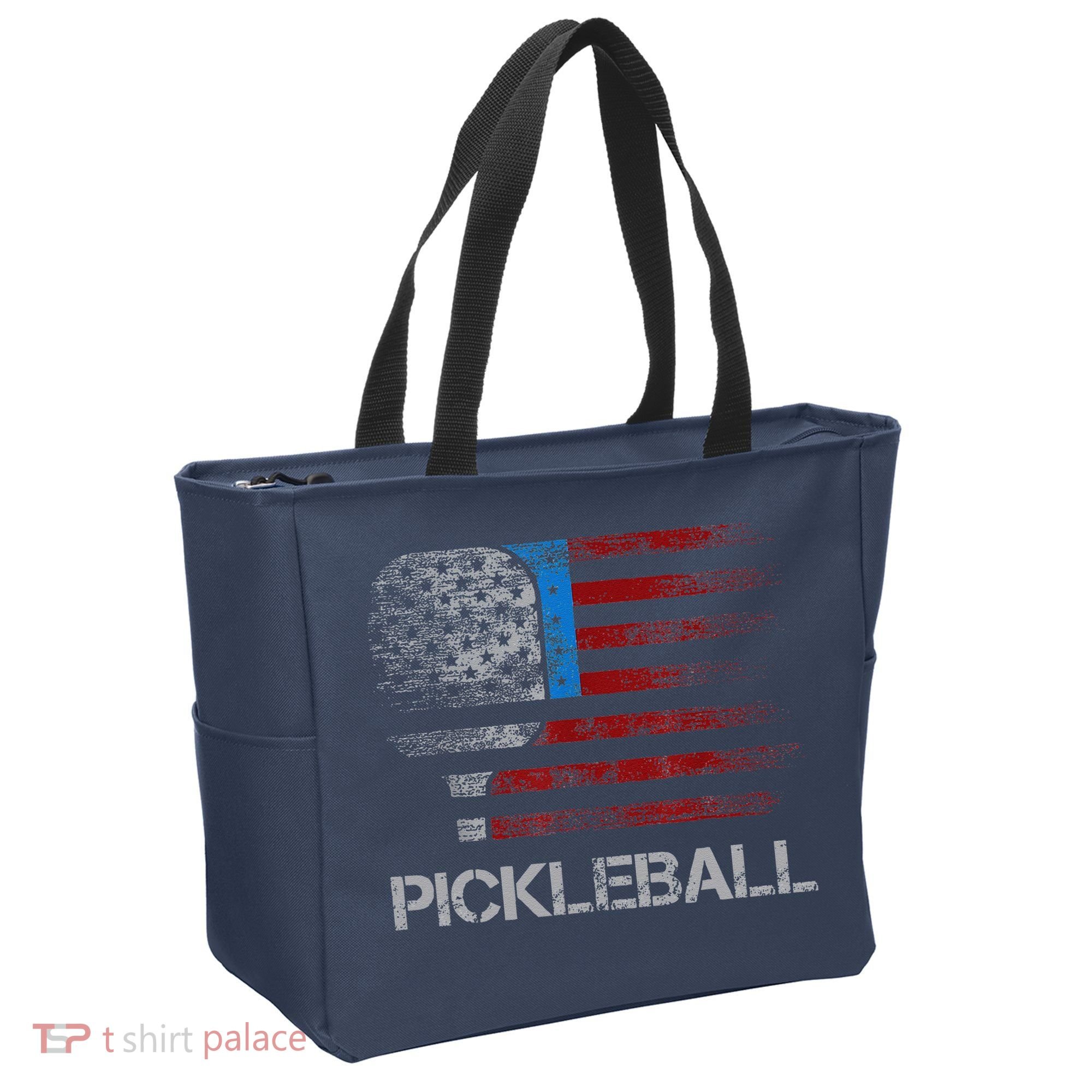 Us Flag Pickleball Player Paddleball Lover Tote Bag