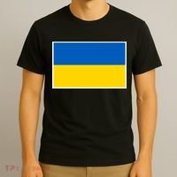 Ukraine Flag Pocket Logo Ukrainian National Colors T-Shirt thumb 3