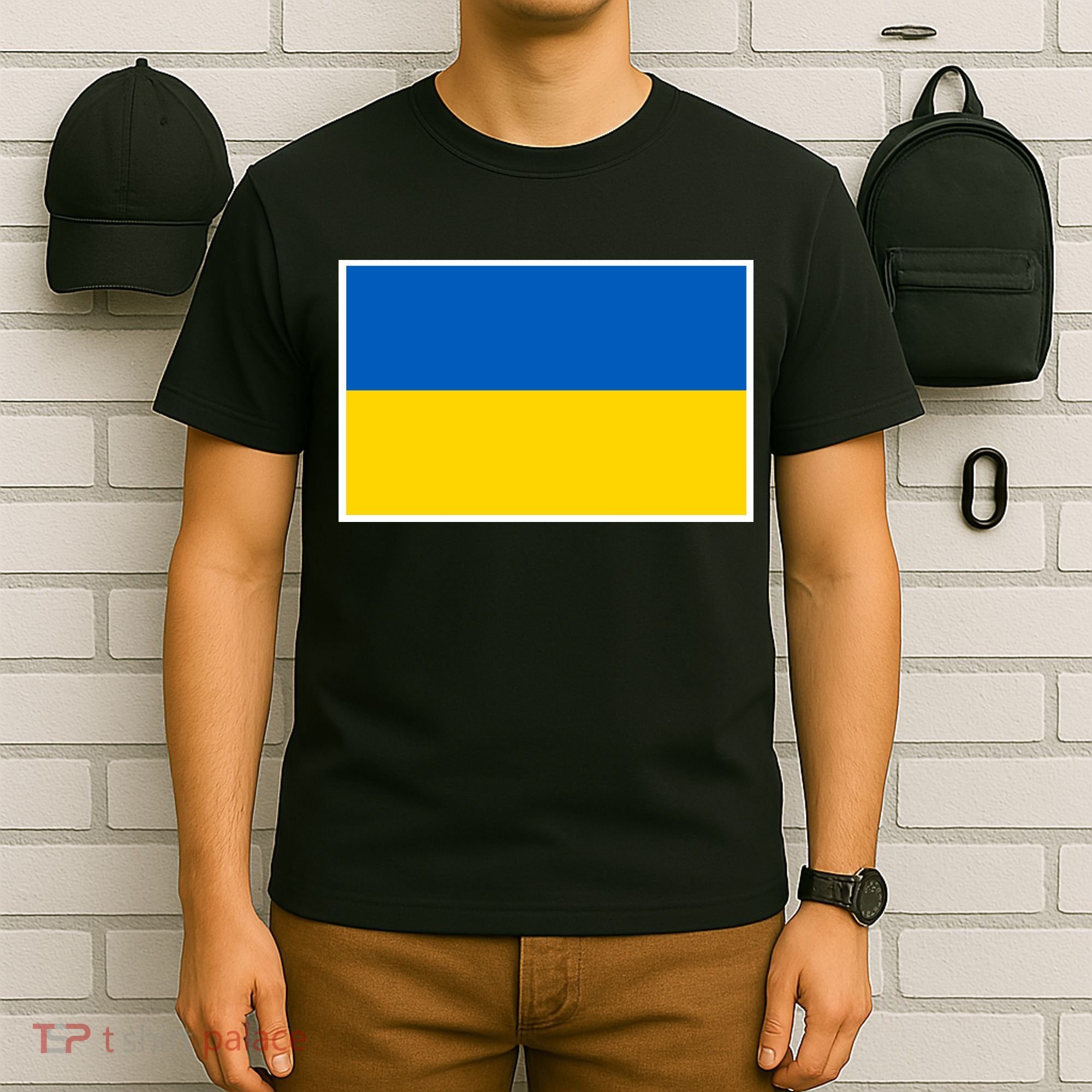 Ukraine Flag Pocket Logo Ukrainian National Colors T-Shirt