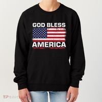 Usa Flag Patriotic God Bless America Women's Sweatshirt thumb 0