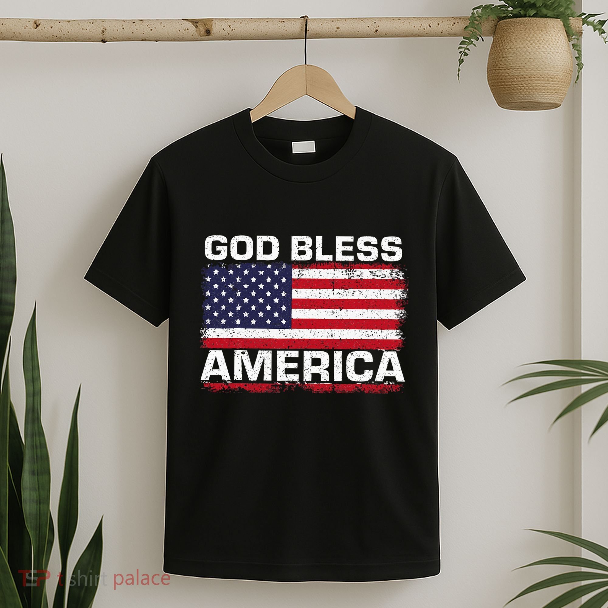 Usa Flag Patriotic God Bless America T-Shirt