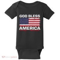 Usa Flag Patriotic God Bless America Baby Bodysuit thumb 0