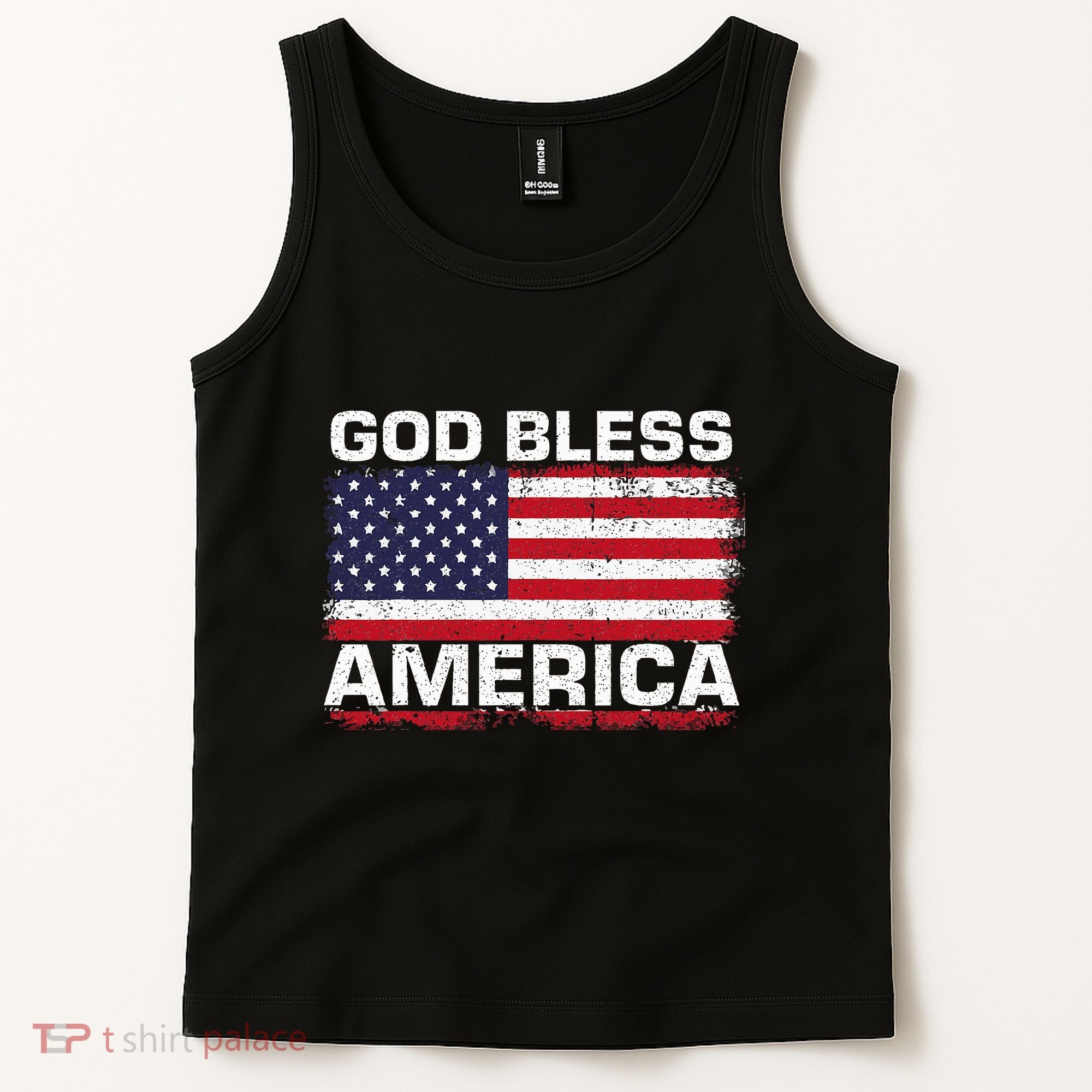 Usa Flag Patriotic God Bless America Tank Top