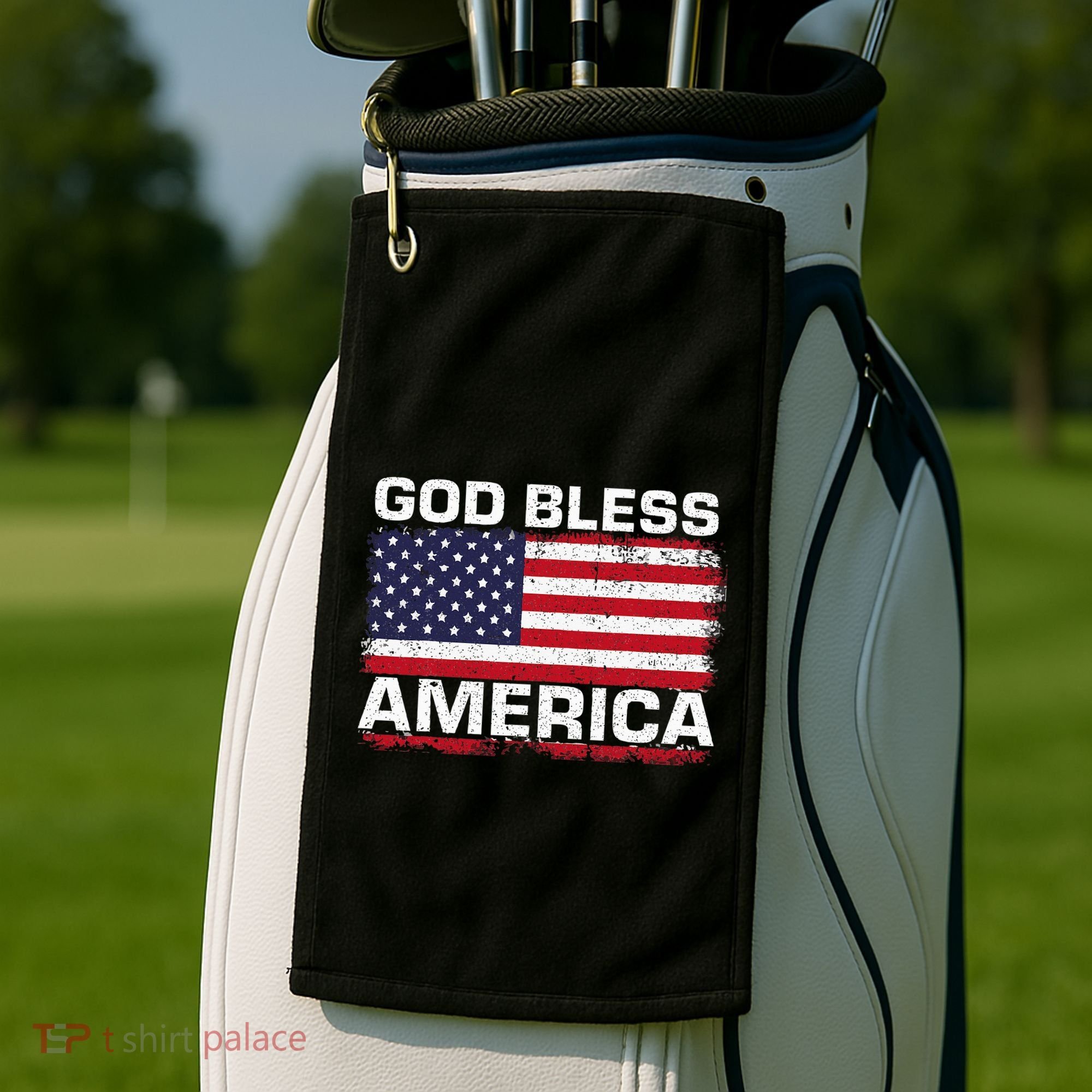 Usa Flag Patriotic God Bless America Golf Towel