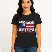Usa Flag Patriotic God Bless America Women's T-Shirt thumb 4