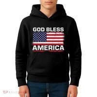 Usa Flag Patriotic God Bless America Kids Hoodie thumb 4