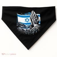 usa flag Pray for Israel USA-Made Doggie Bandana thumb 0