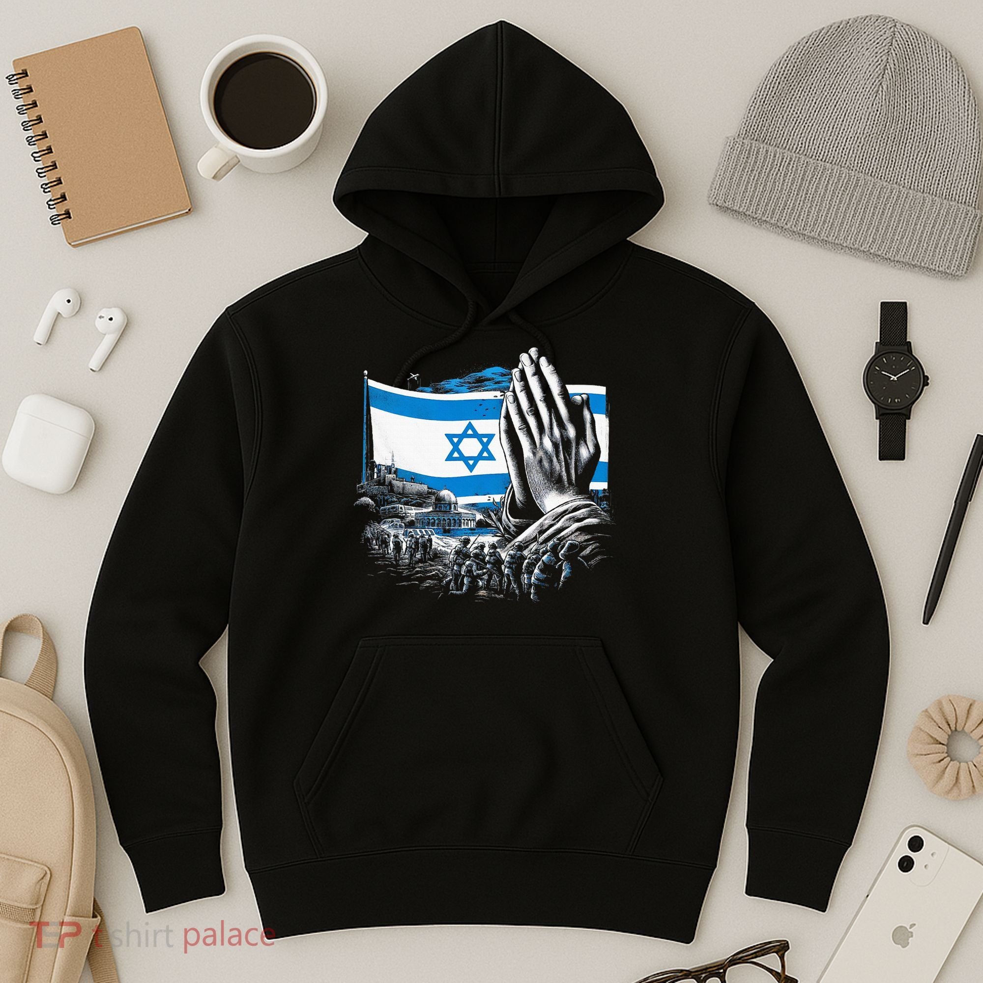usa flag Pray for Israel Hoodie