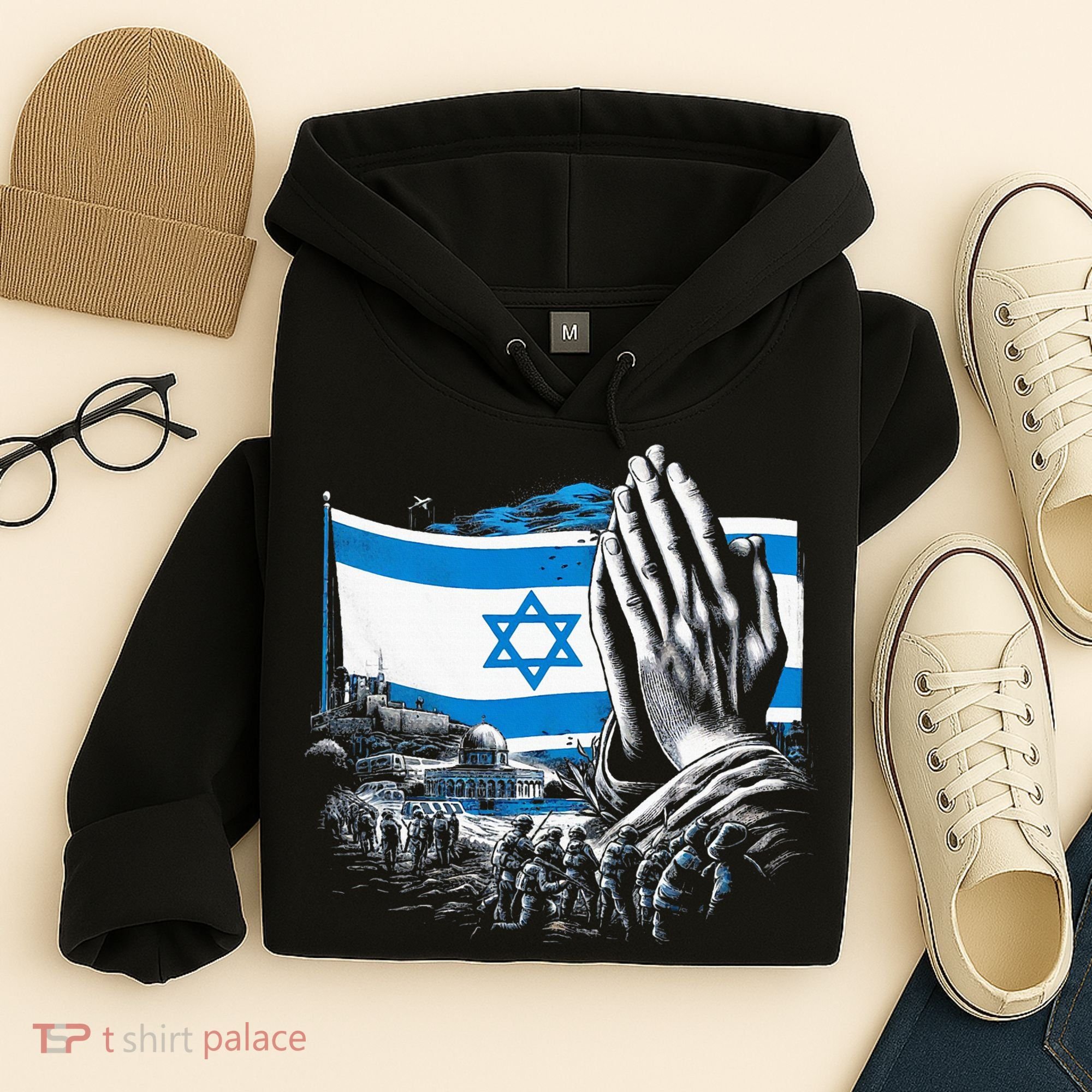 usa flag Pray for Israel Hoodie