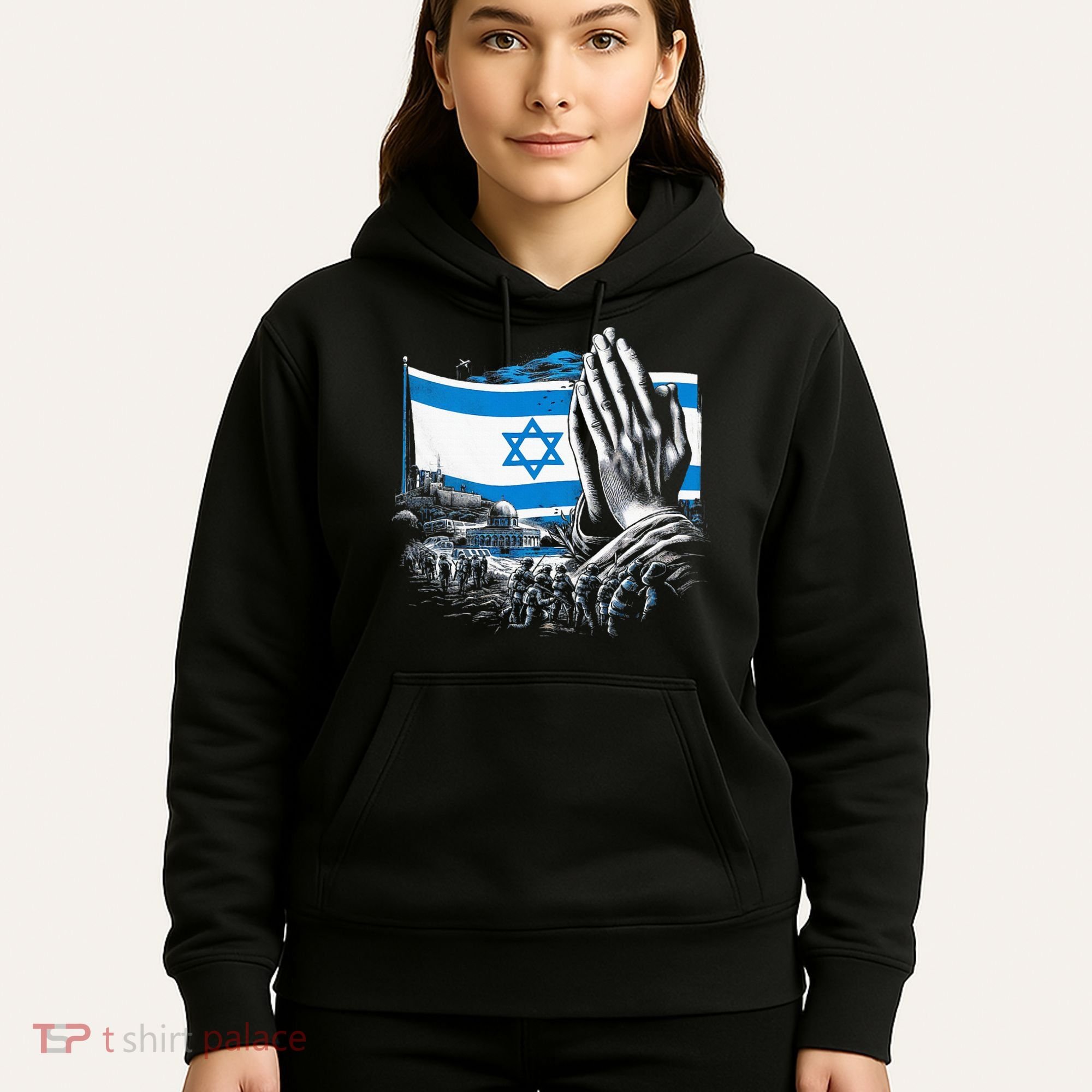 usa flag Pray for Israel Hoodie