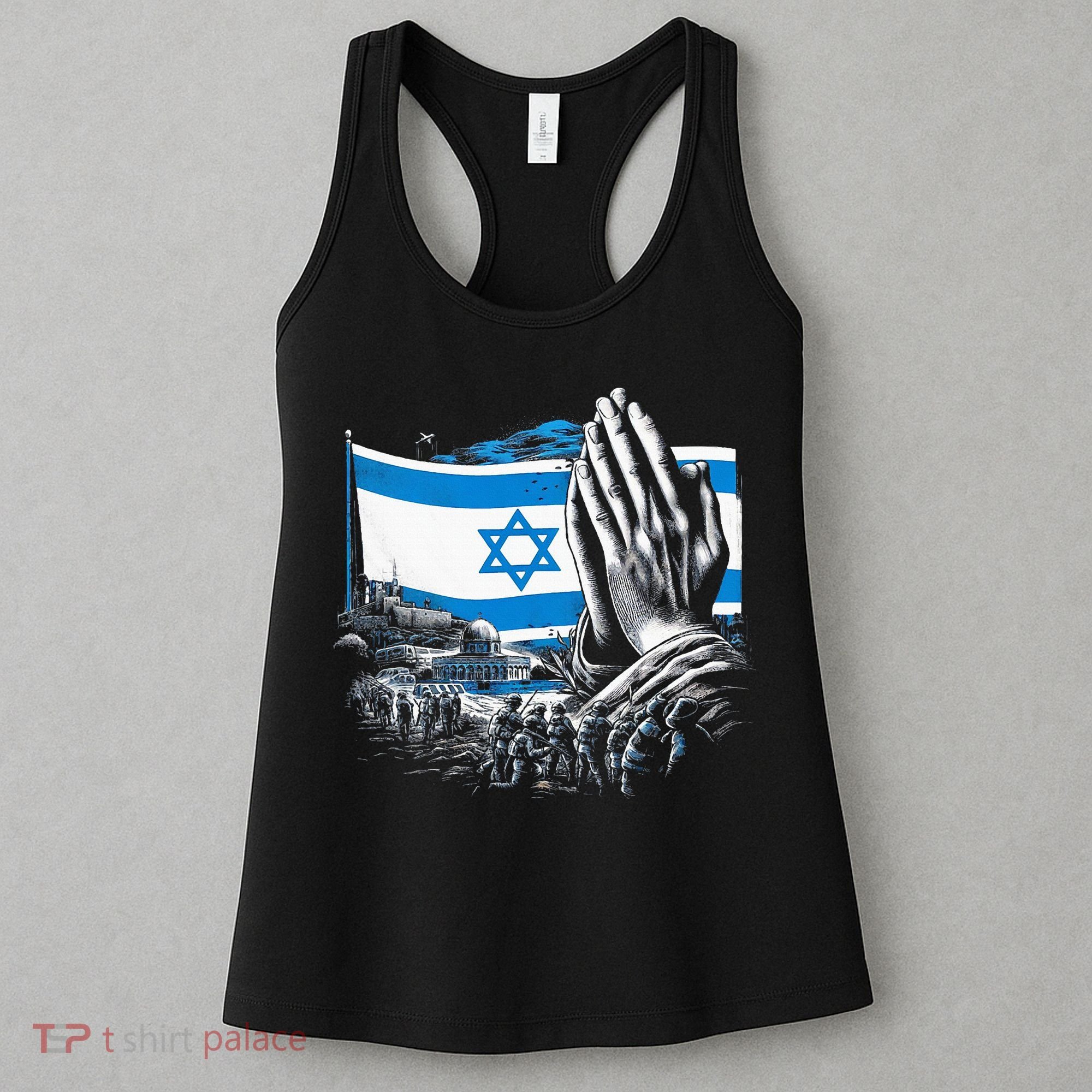 usa flag Pray for Israel Women's Tank Top