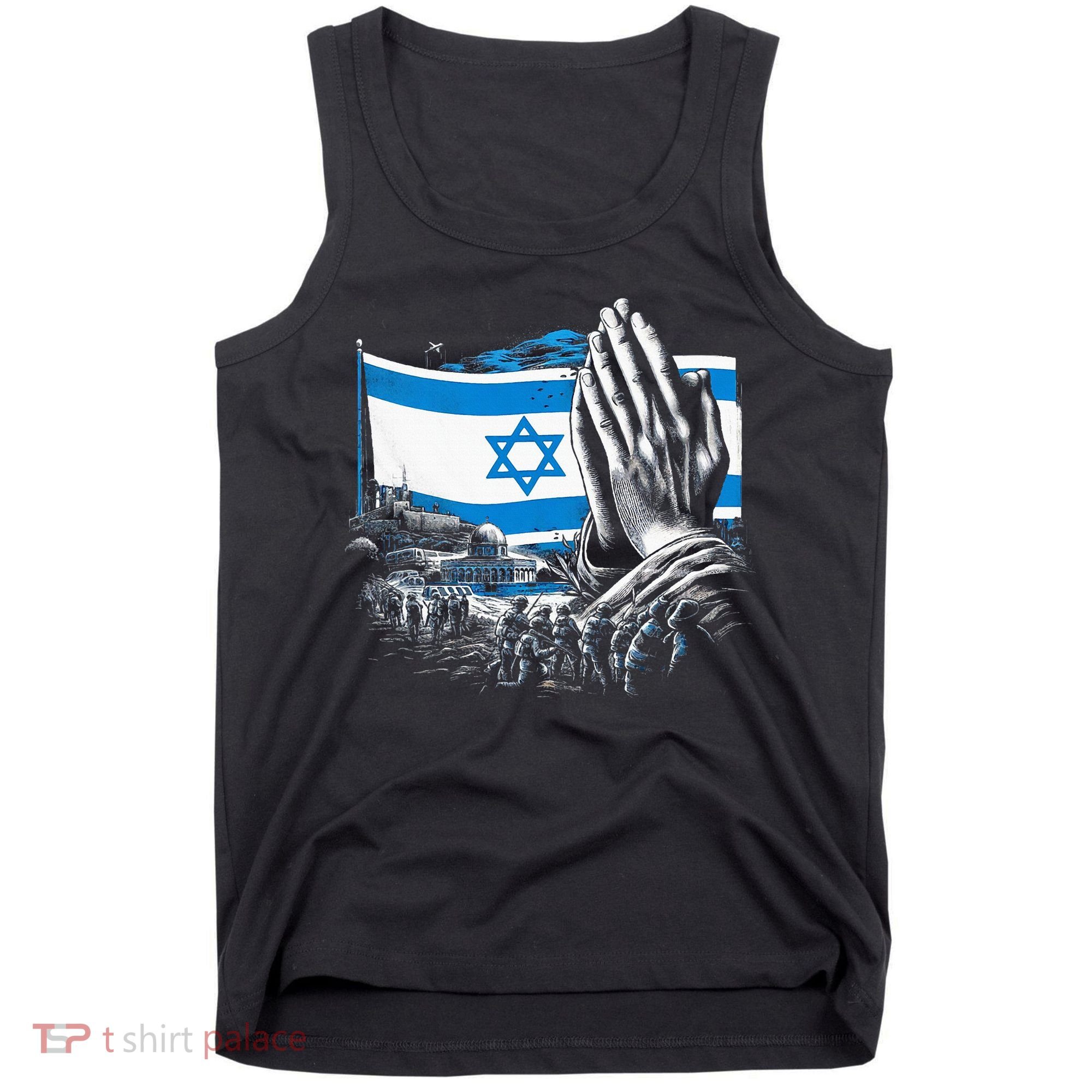 usa flag Pray for Israel Tank Top