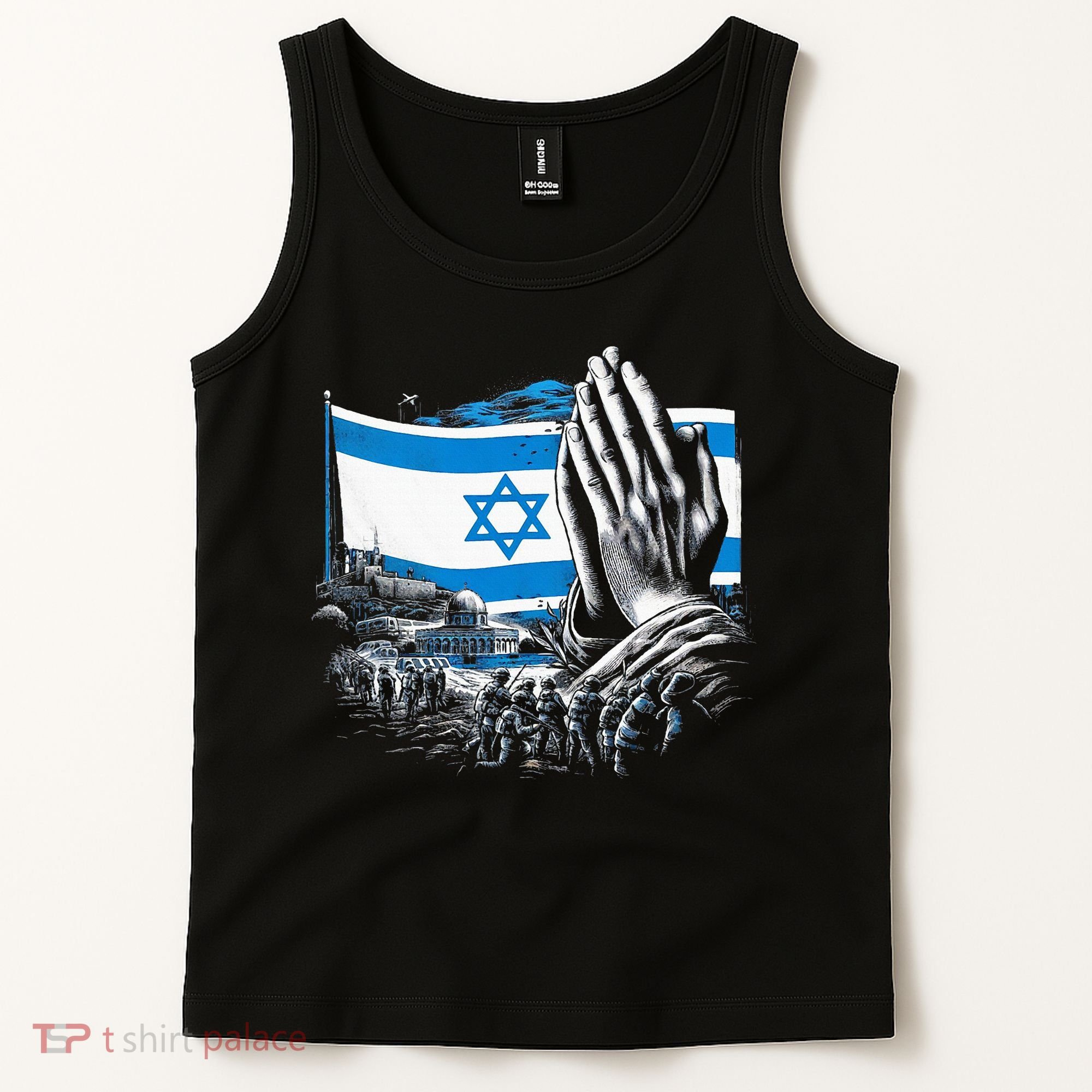 usa flag Pray for Israel Tank Top