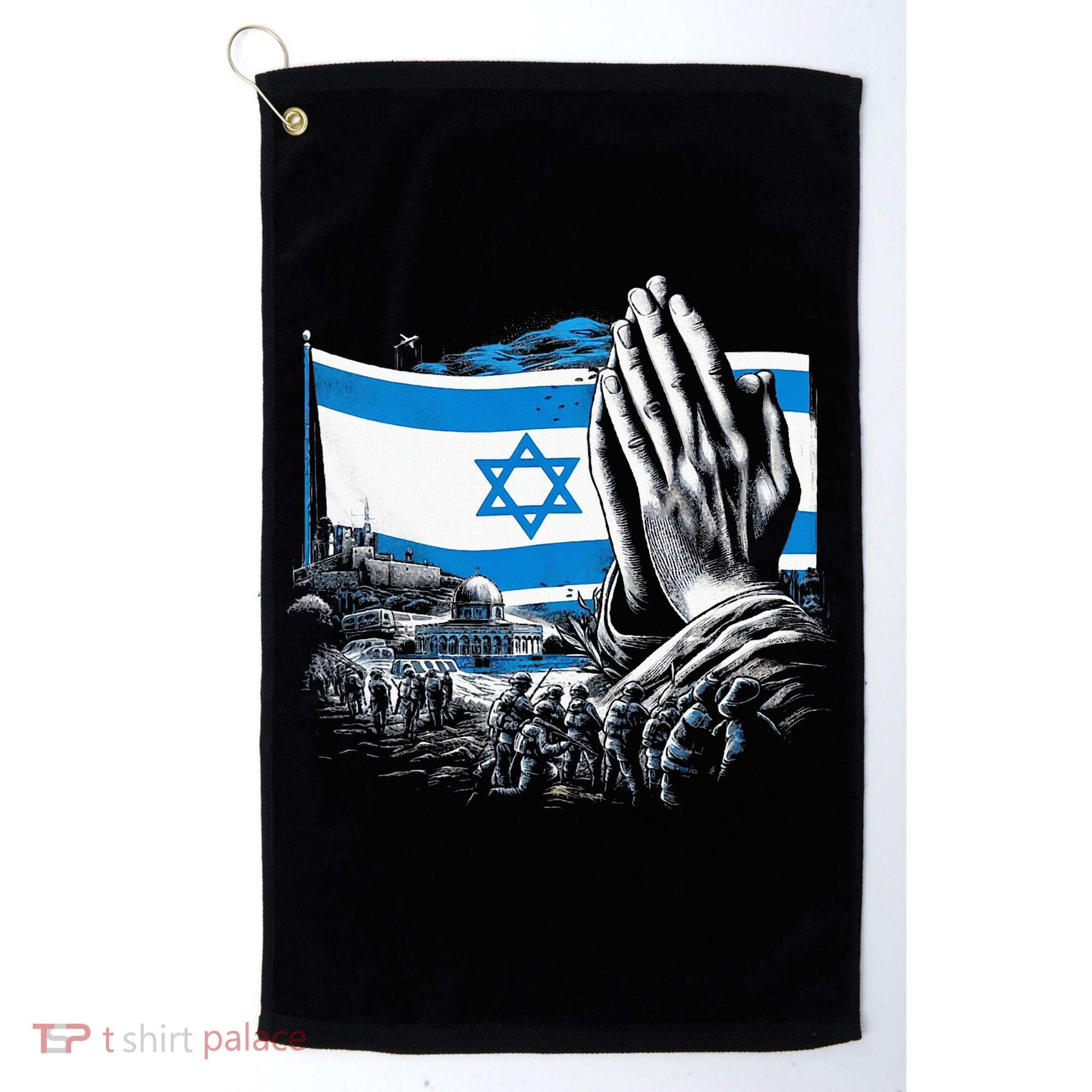 usa flag Pray for Israel Golf Towel
