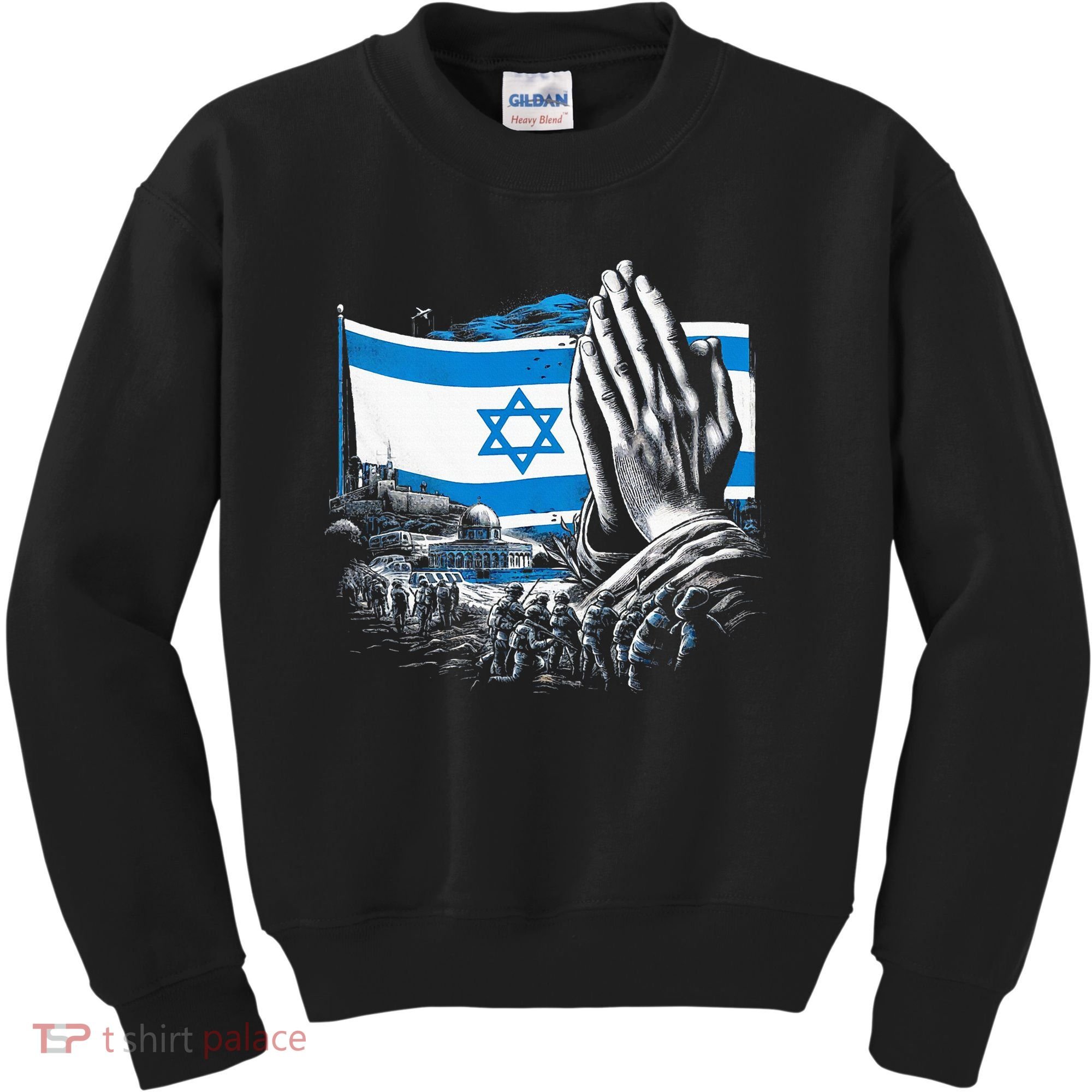 usa flag Pray for Israel Kids Sweatshirt
