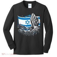 usa flag Pray for Israel Kids Long Sleeve Shirt thumb 0