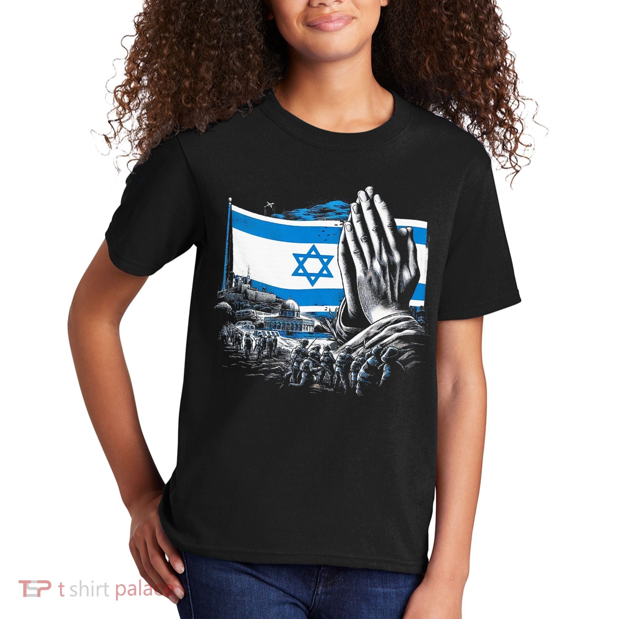 usa flag Pray for Israel Kids T-Shirt