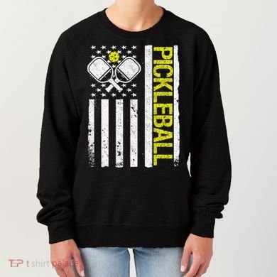 US Flag Pickleball Player Paddleball Lover Women's Sweatshirt