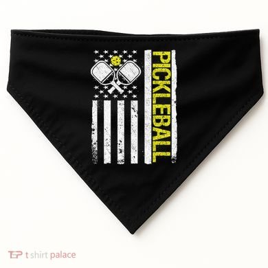 US Flag Pickleball Player Paddleball Lover USA-Made Doggie Bandana