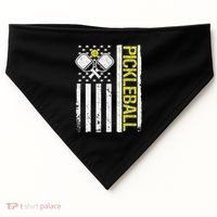 US Flag Pickleball Player Paddleball Lover USA-Made Doggie Bandana thumb 0
