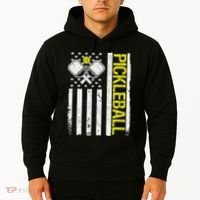 US Flag Pickleball Player Paddleball Lover Hoodie thumb 2