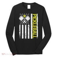 US Flag Pickleball Player Paddleball Lover Long Sleeve Shirt thumb 0