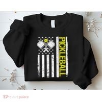 US Flag Pickleball Player Paddleball Lover Sweatshirt thumb 2