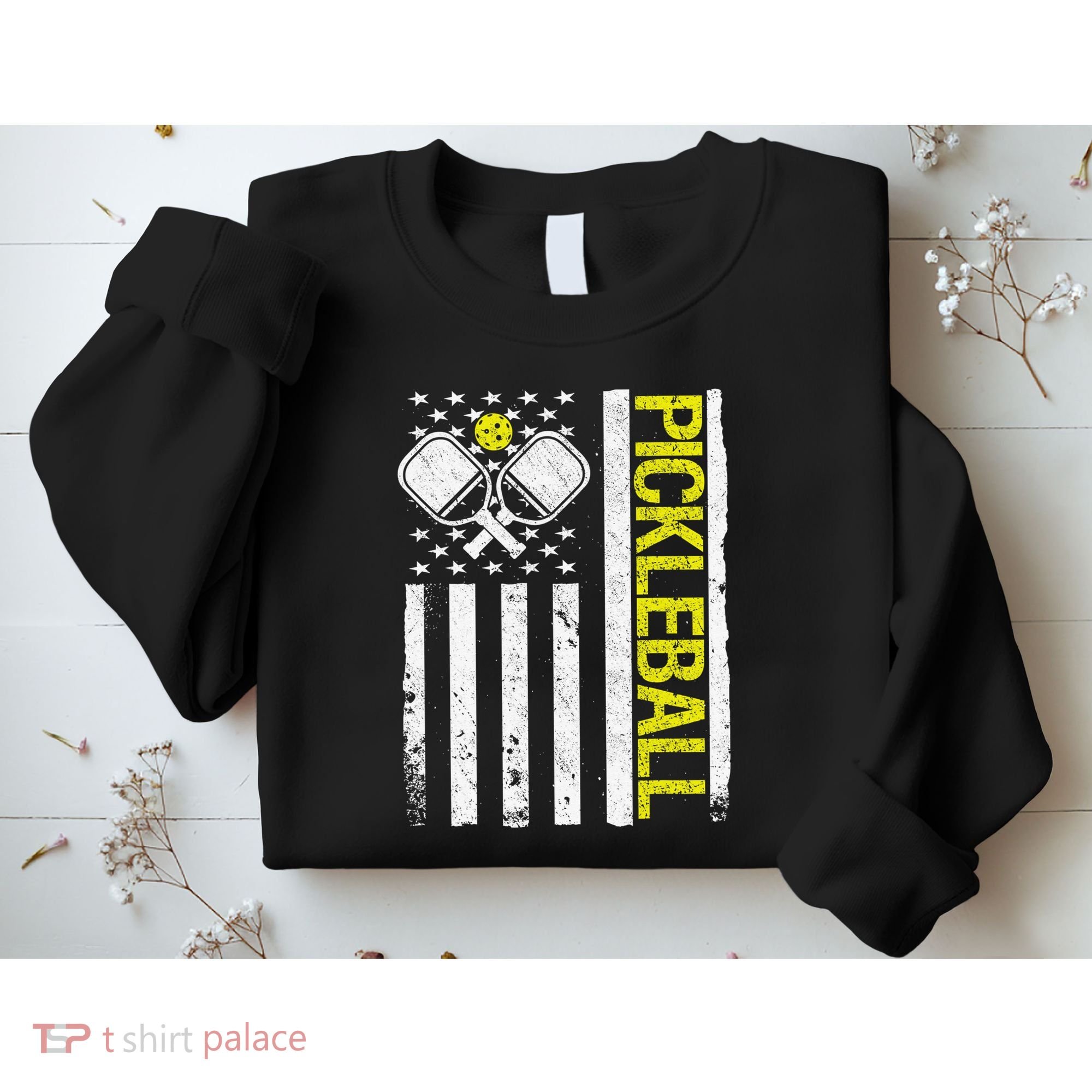 US Flag Pickleball Player Paddleball Lover Sweatshirt