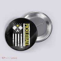 US Flag Pickleball Player Paddleball Lover Button thumb 0
