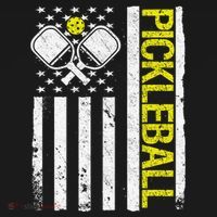 US Flag Pickleball Player Paddleball Lover Button thumb 1