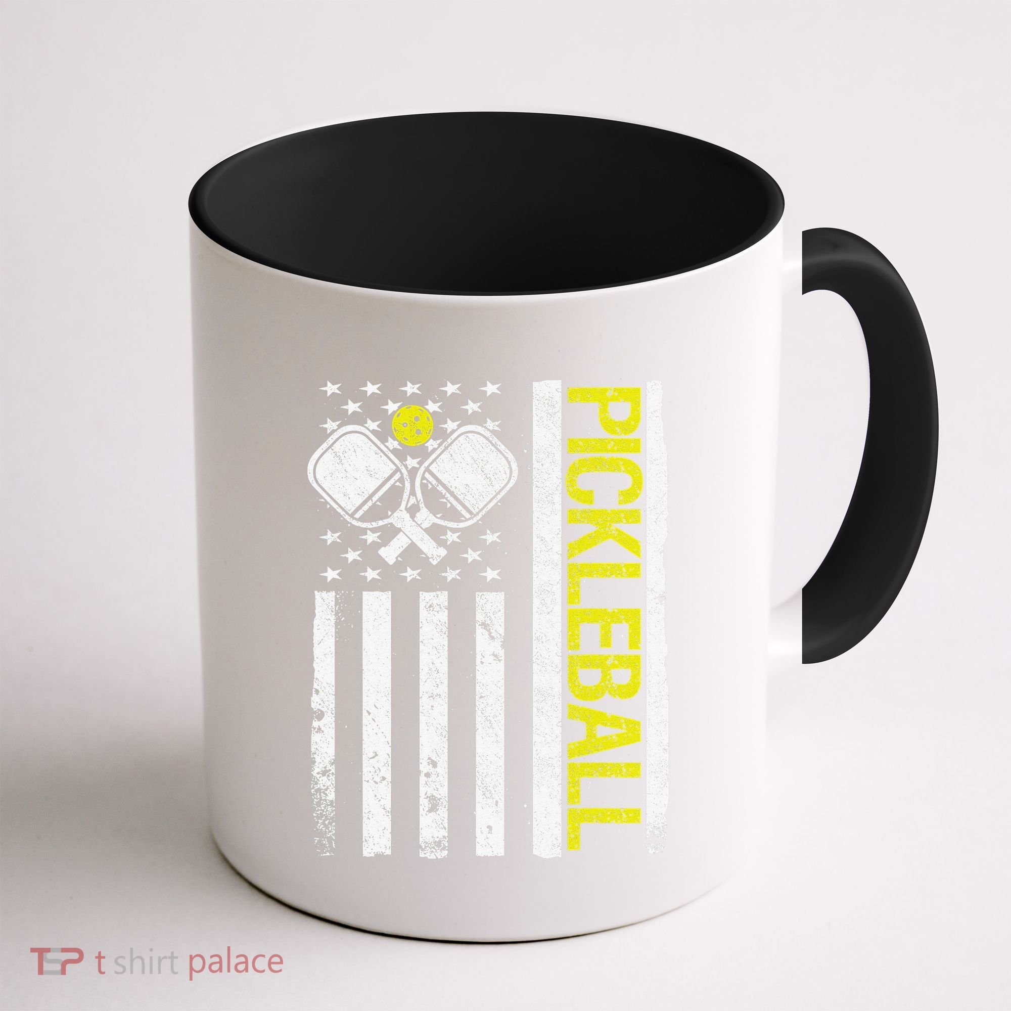 US Flag Pickleball Player Paddleball Lover Coffee Mug
