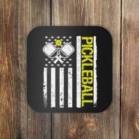 US Flag Pickleball Player Paddleball Lover Coaster thumb 0