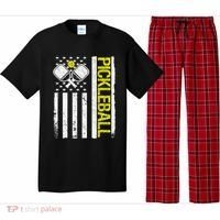 US Flag Pickleball Player Paddleball Lover Pajama Set thumb 0