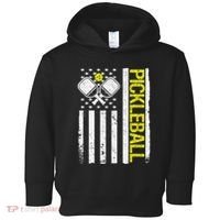 US Flag Pickleball Player Paddleball Lover Toddler Hoodie thumb 0