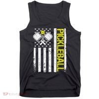 US Flag Pickleball Player Paddleball Lover Tank Top thumb 0