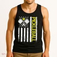 US Flag Pickleball Player Paddleball Lover Tank Top thumb 3