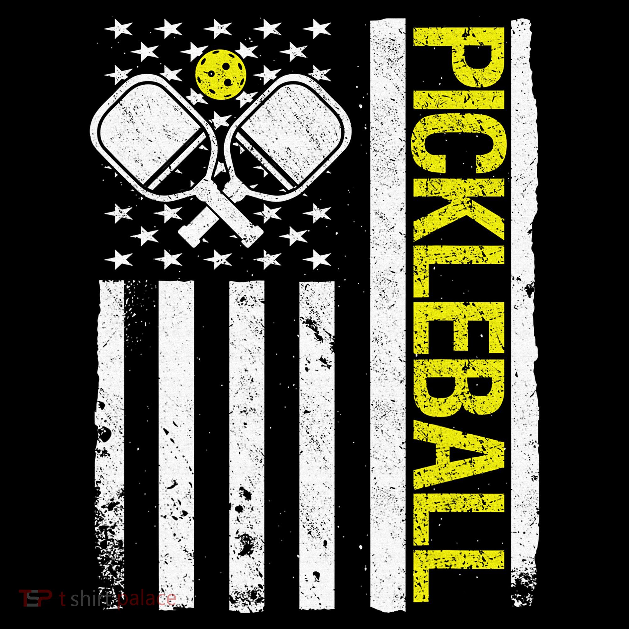 US Flag Pickleball Player Paddleball Lover Toddler T-Shirt