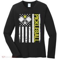 US Flag Pickleball Player Paddleball Lover Women's Long Sleeve Shirt thumb 0
