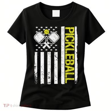US Flag Pickleball Player Paddleball Lover Women's T-Shirt