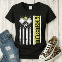 US Flag Pickleball Player Paddleball Lover Women's T-Shirt thumb 3